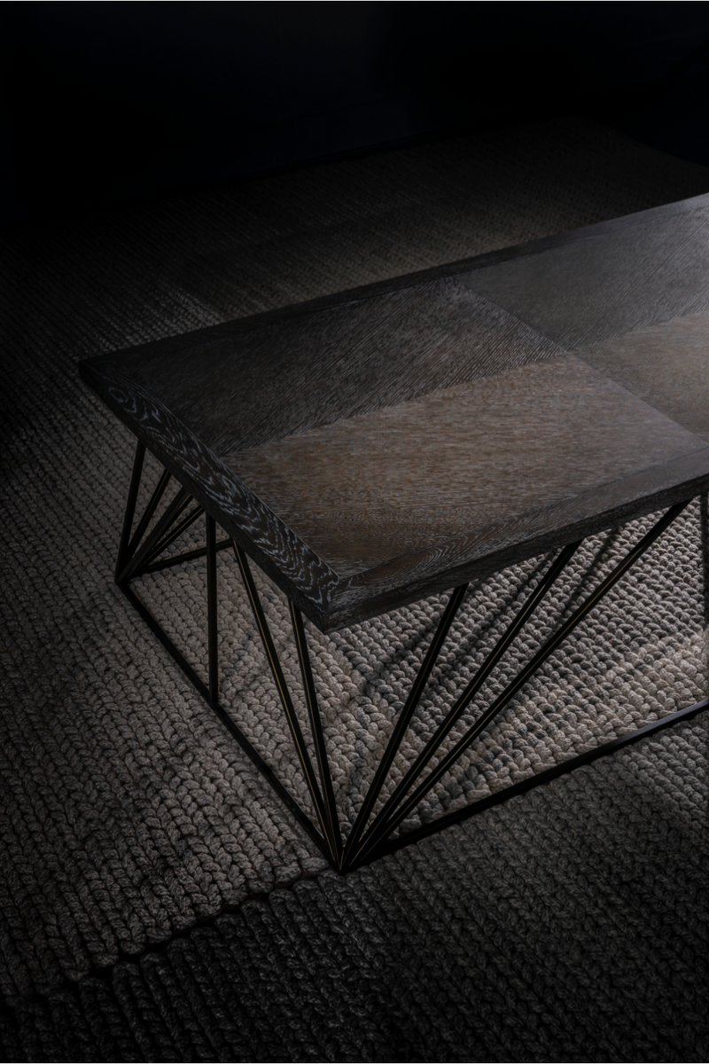 Dark Oak Geometrical Base Coffee Table | Andrew Martin Emerson | Woodfurniture.com