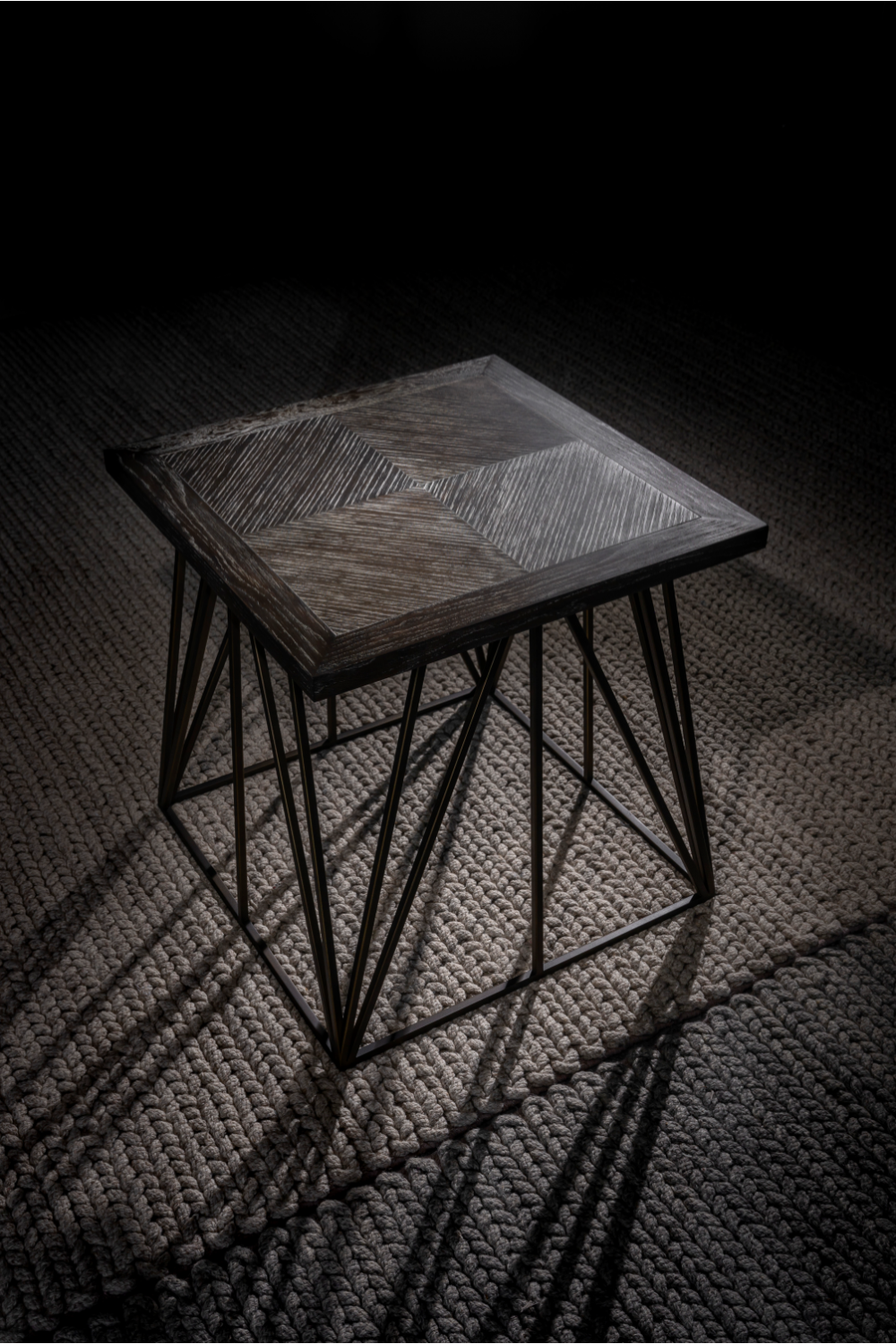 Dark Oak Square Side Table | Andrew Martin Emerson | Woodfurniture.com