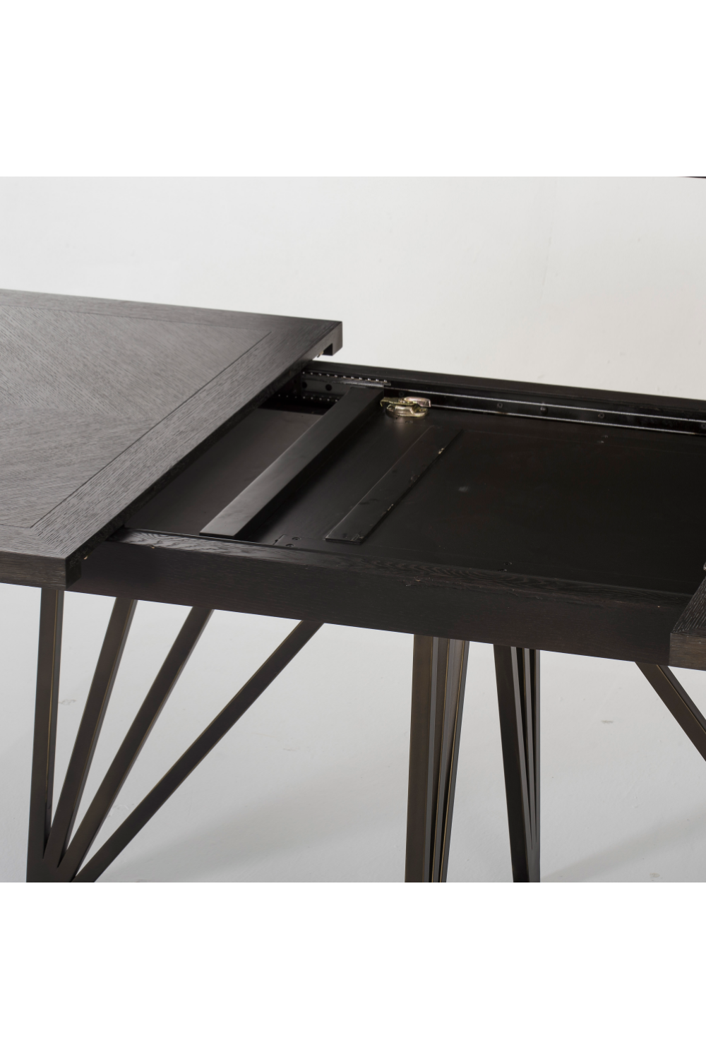 Bronze Base Extending Dining Table | Andrew Martin Emerson | Woodfurniture.com