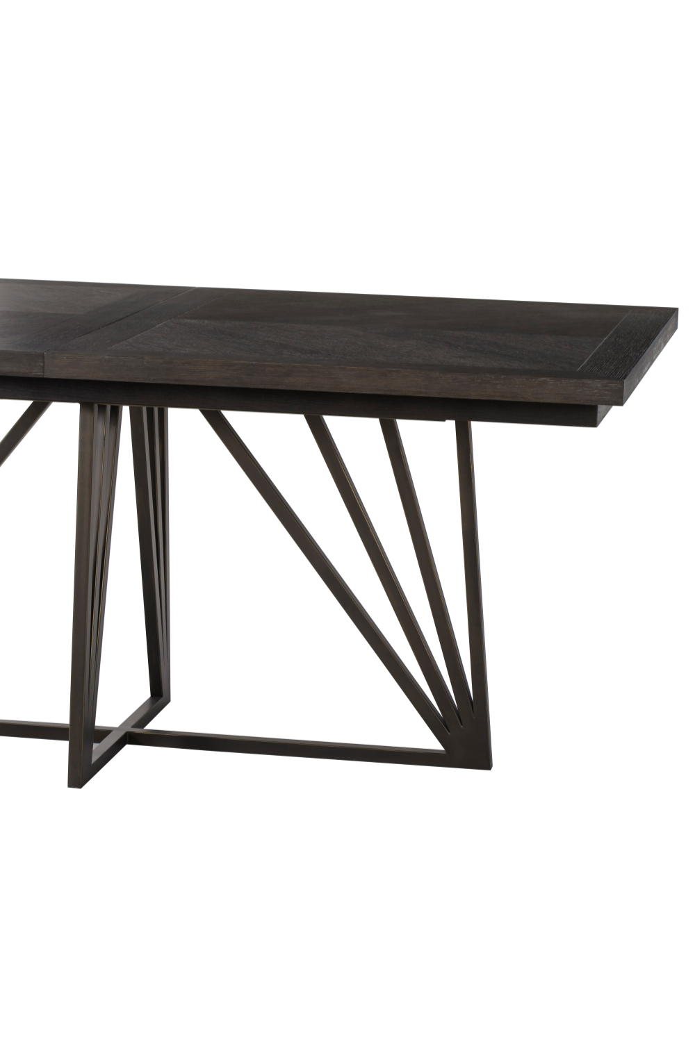 Bronze Base Extending Dining Table | Andrew Martin Emerson | Woodfurniture.com