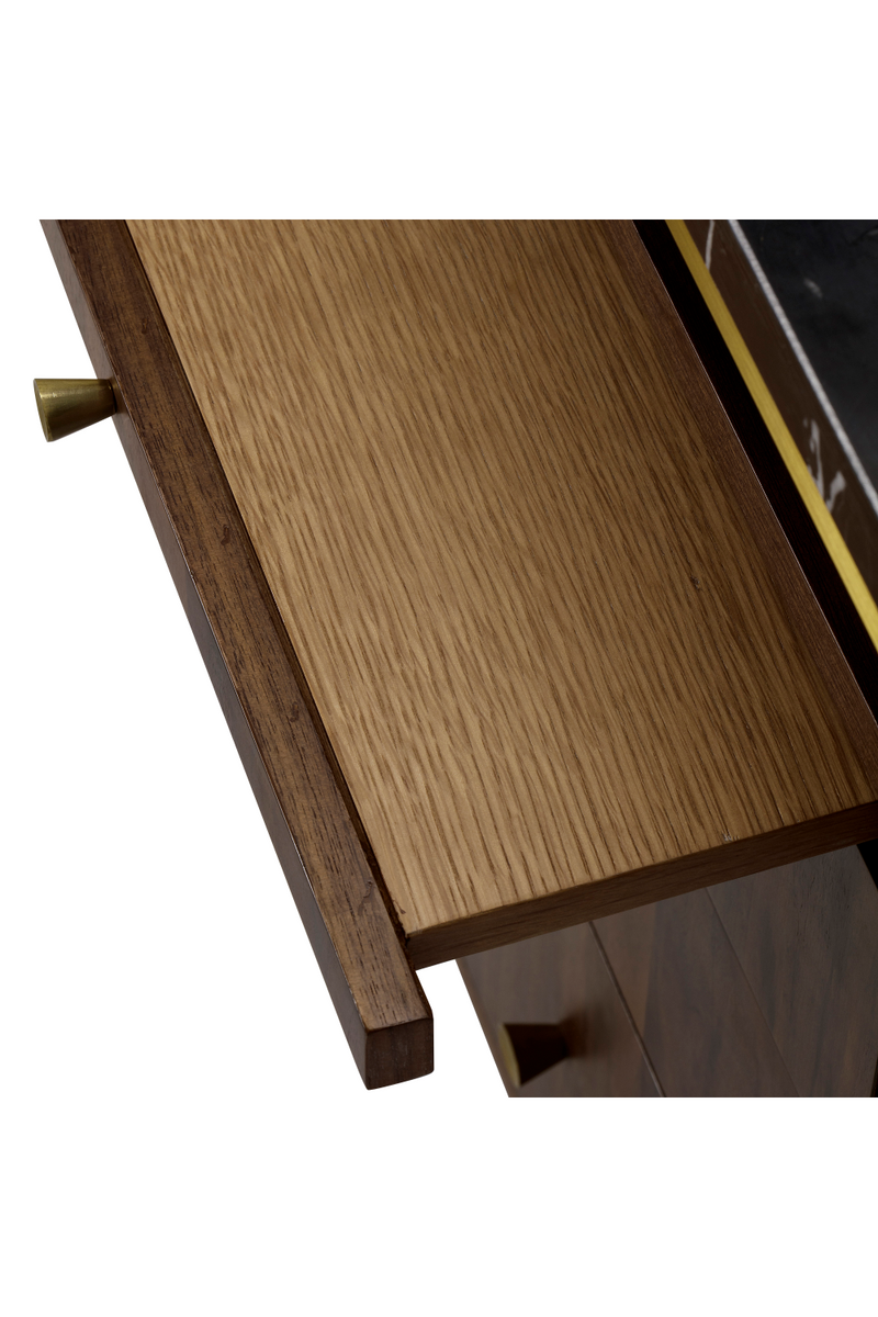 Black Marble Top Wooden Desk L | Andrew Martin Chester | Woodfurniture.com