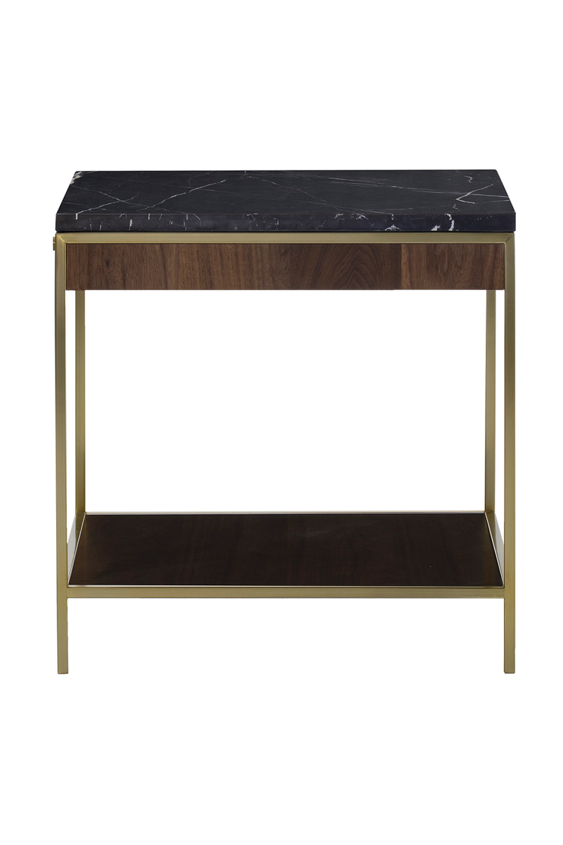 Black Marble Top Square Side Table L | Andrew Martin Chester | Woodfurniture.com