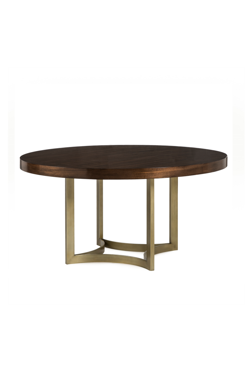 Curved Brass Base Round Dining Table L | Andrew Martin Chester | Woodfurniture.com