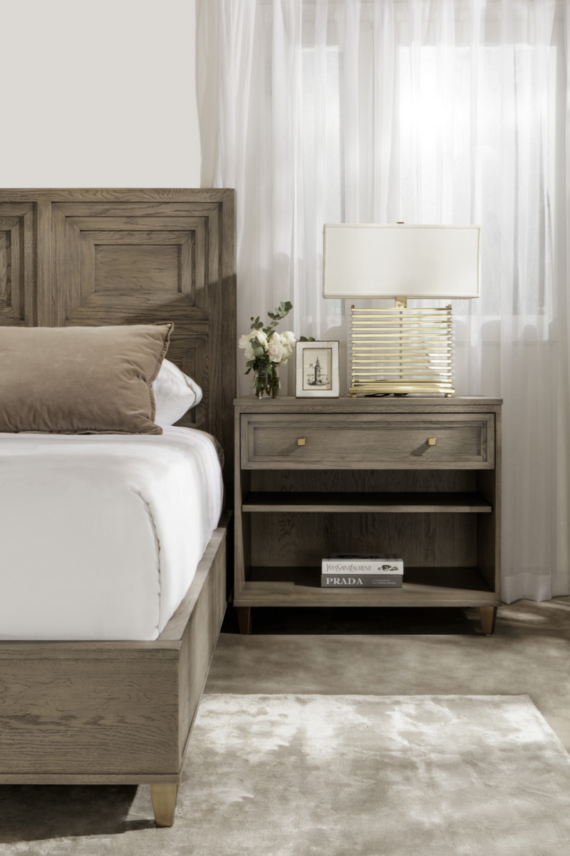 Layered Frame Oak King Bed | Andrew Martin Claiborne | Woodfurniture.com