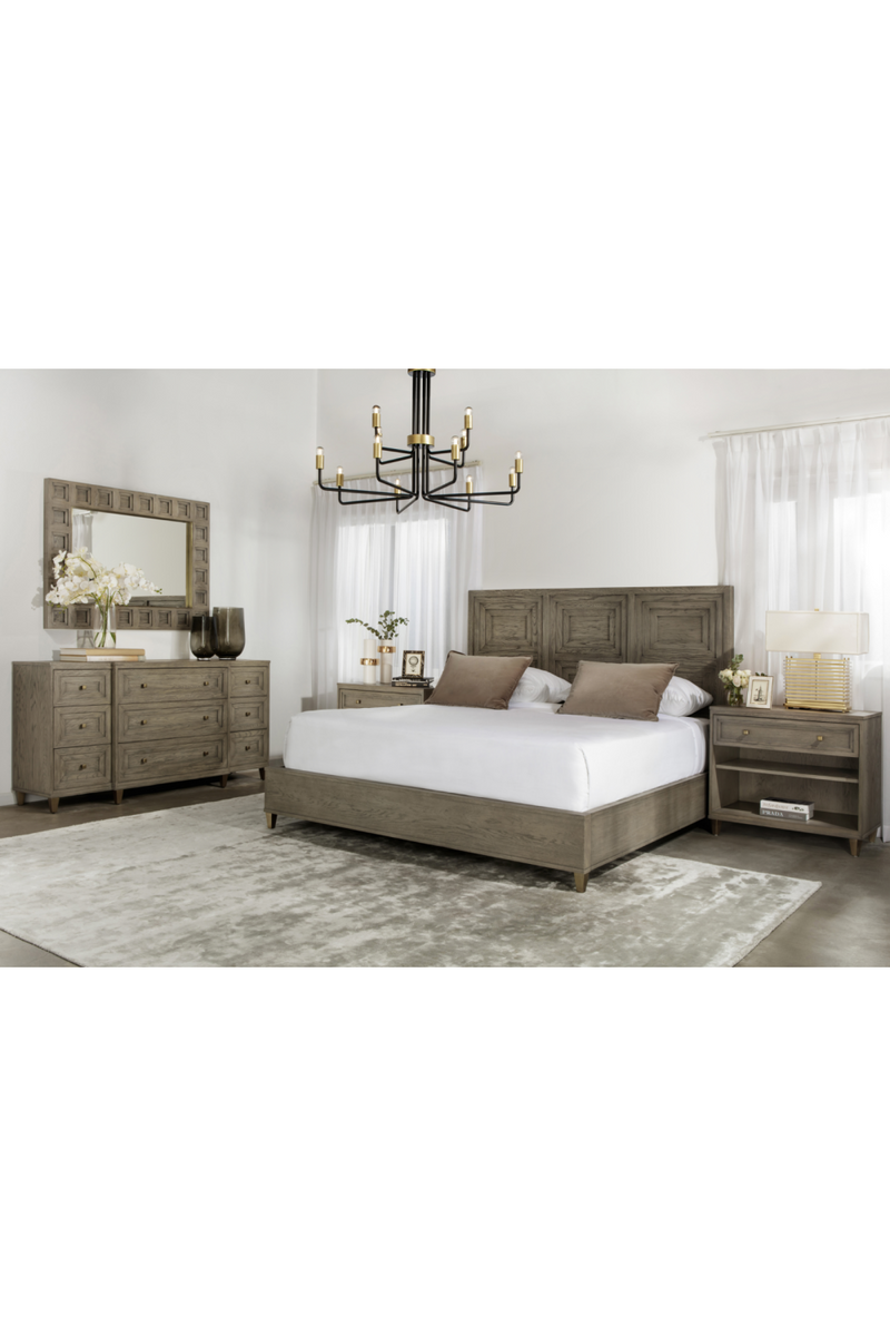 Layered Frame Oak Queen Bed | Andrew Martin Claiborne | Woodfurniture.com