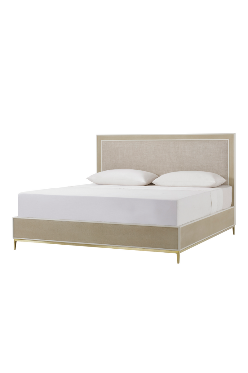 Embossed Shagreen Ivory King Bed | Andrew Martin Alice | Woodfurniture.com