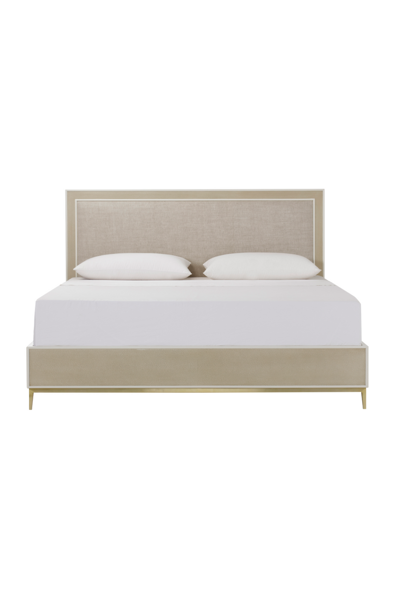 Embossed Shagreen Ivory King Bed | Andrew Martin Alice | Woodfurniture.com