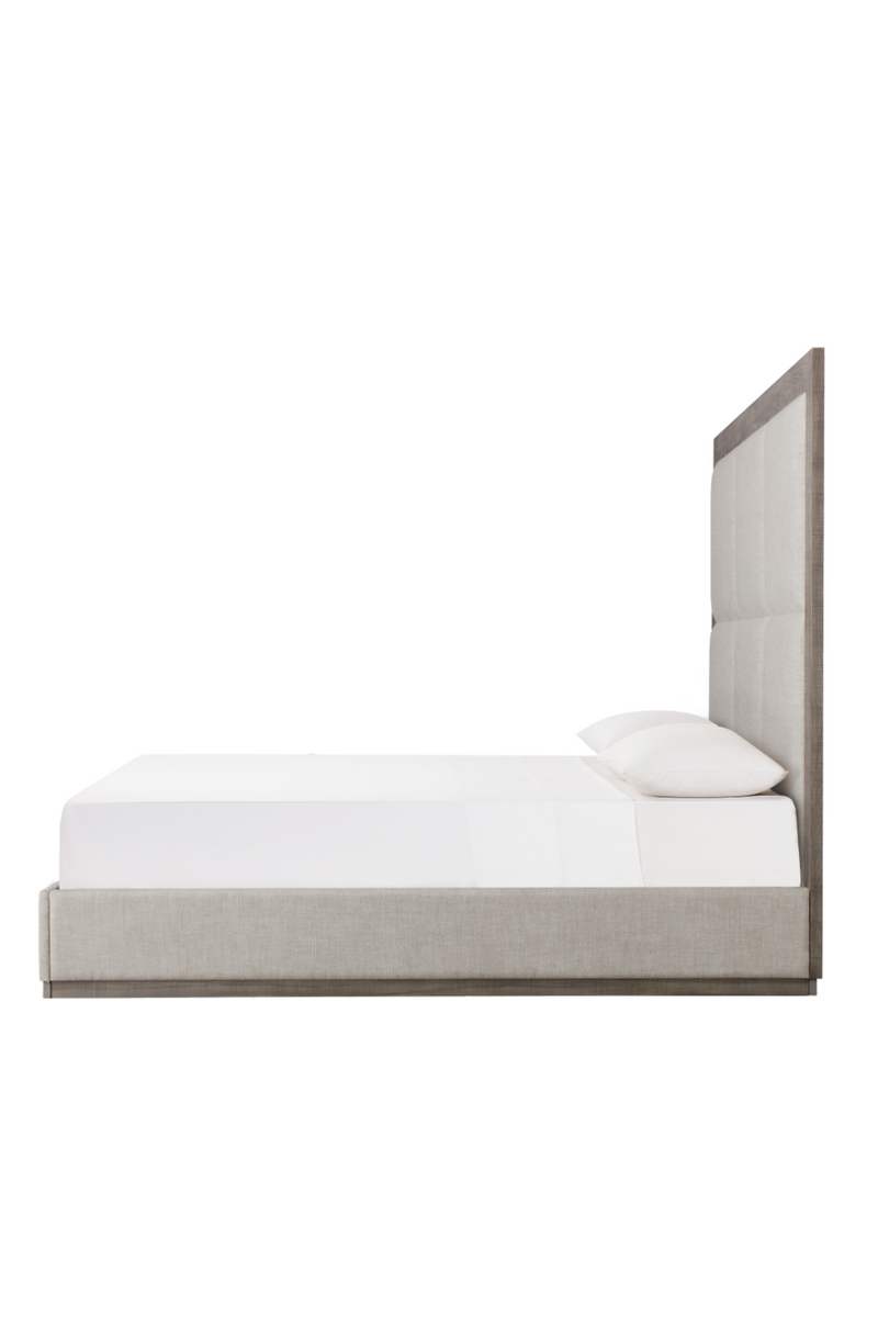 Gray Textured Linen Queen Bed | Andrew Martin Raffles | Woodfurniture.com