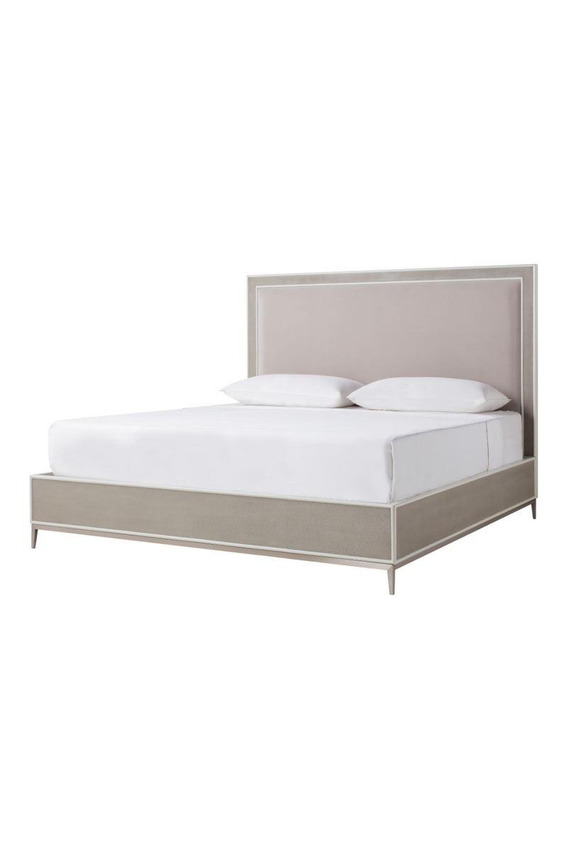 Gray And Bronze Shagreen Queen Bed | Andrew Martin Alice | Woodfurniture.com