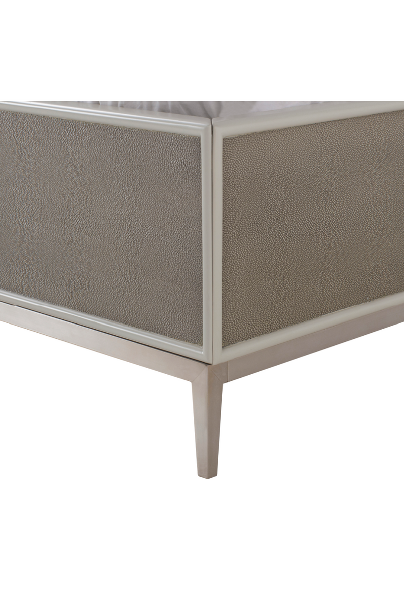 Gray And Bronze Shagreen Queen Bed | Andrew Martin Alice | Woodfurniture.com