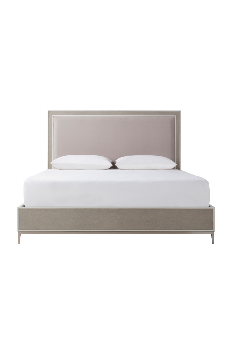 Gray And Bronze Shagreen Queen  Bed | Andrew Martin Alice | Woodfurniture.com