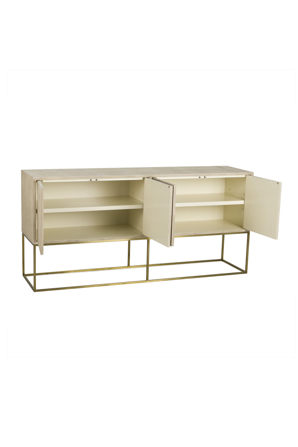 Cream Shagreen in Brass Frame Sideboard | Andrew Martin Amelia | Woodfurniture.com