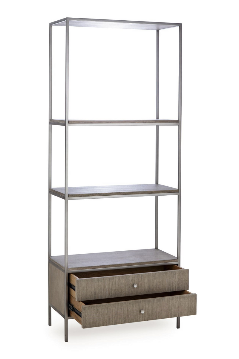 Silver Oak Steel Framed Bookcase | Andrew Martin Rufus  | Woodfurniture.com