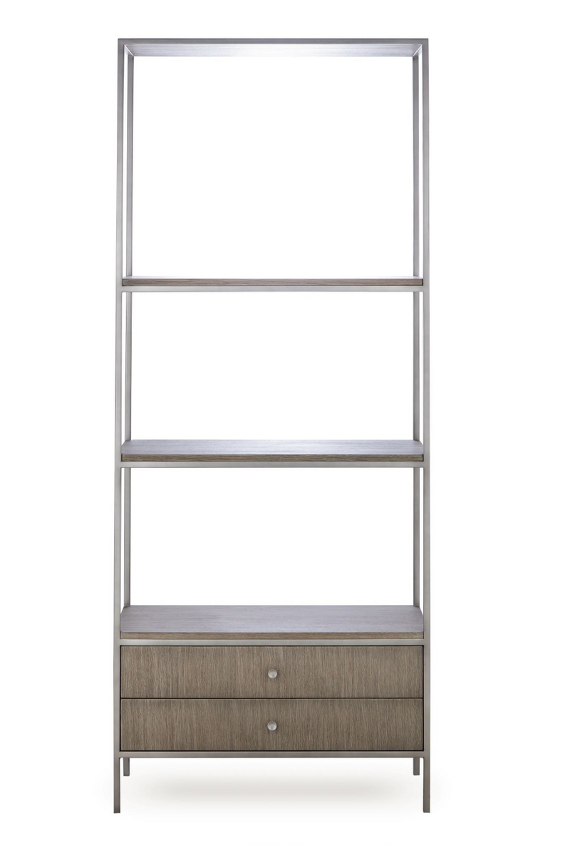 Silver Oak Steel Framed Bookcase | Andrew Martin Rufus  | Woodfurniture.com