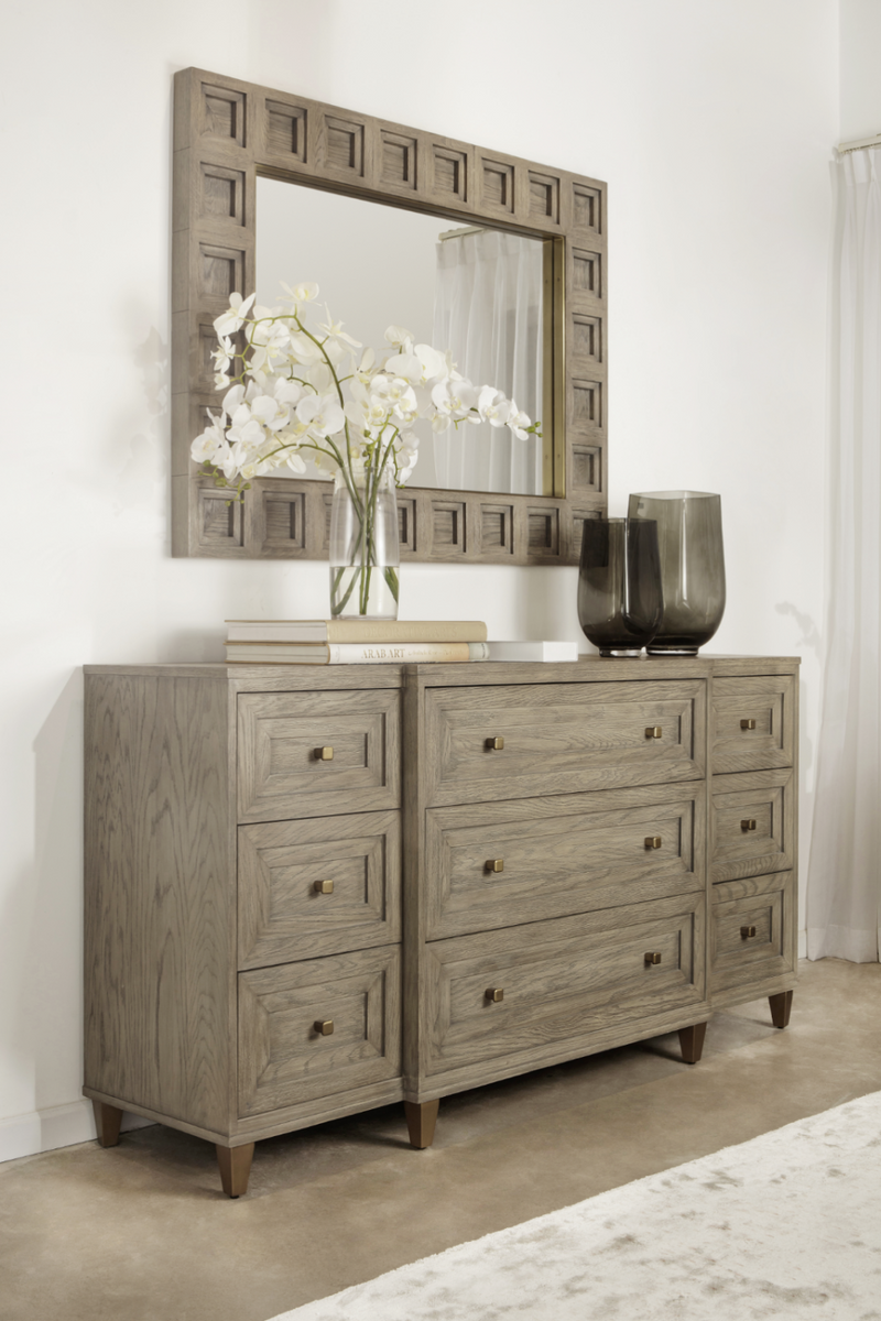 Taupe Oak Nine Drawer Dresser | Andrew Martin Claiborne  | Woodfurniture.com