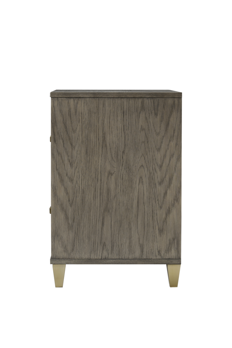 Taupe Oak Two Drawer Nightstand | Andrew Martin Claiborne | woodfurniture.com