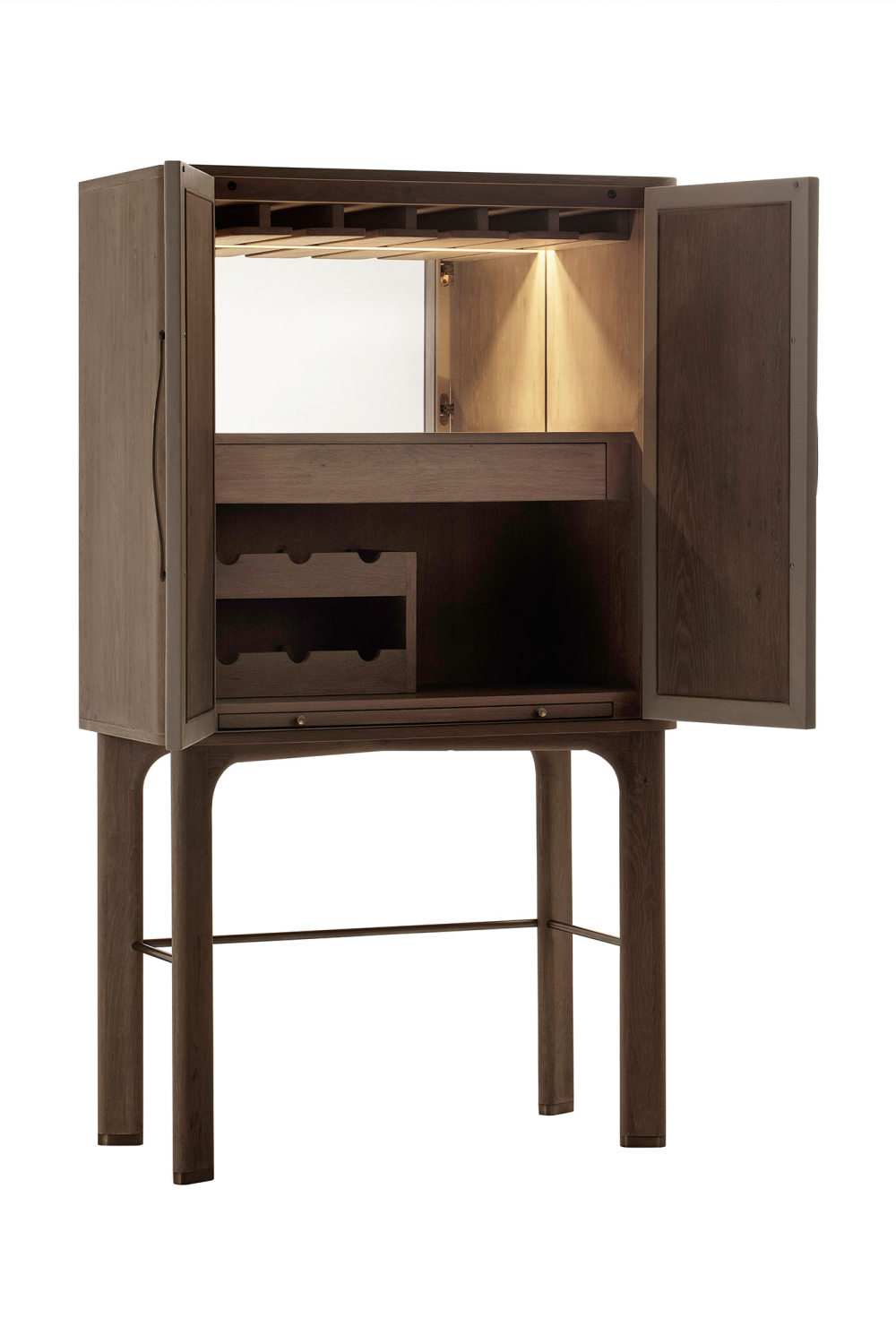 Light Oak and Leather Bar Cabinet | Andrew Martin Charlie | Woodfurniture.com