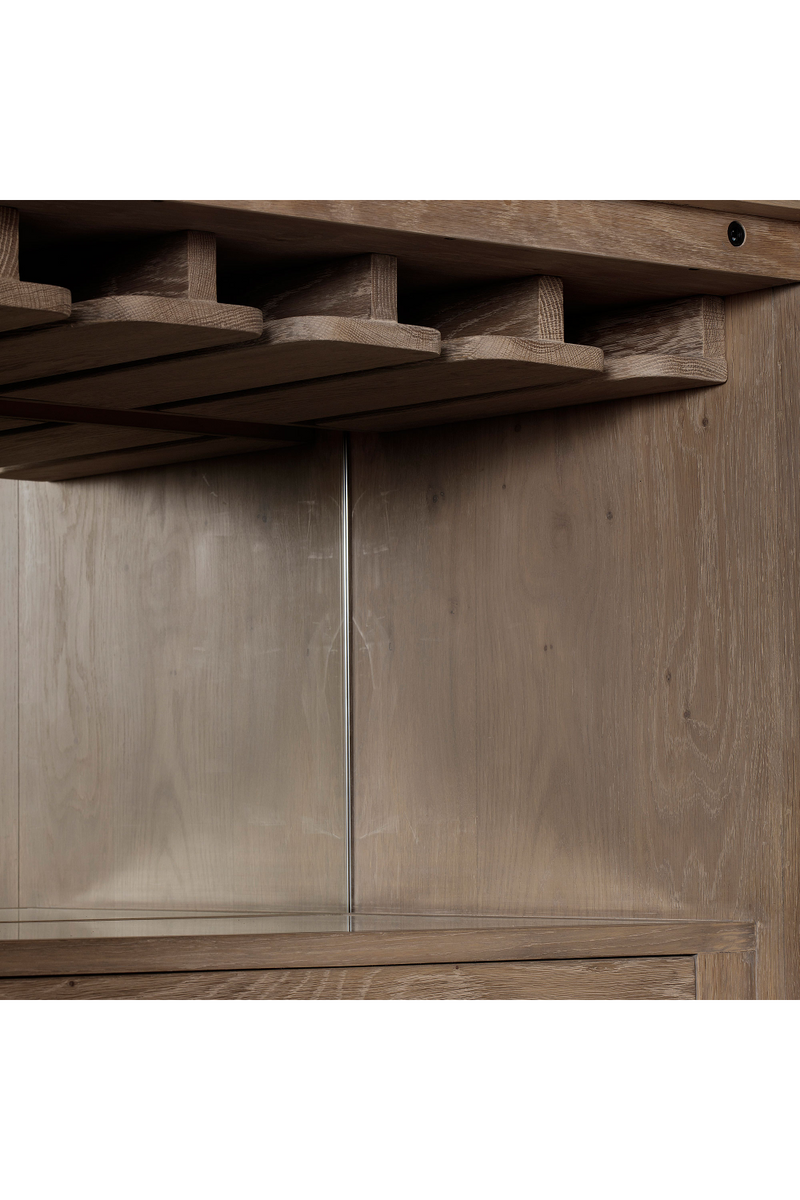 Light Oak and Leather Bar Cabinet | Andrew Martin Charlie | Woodfurniture.com