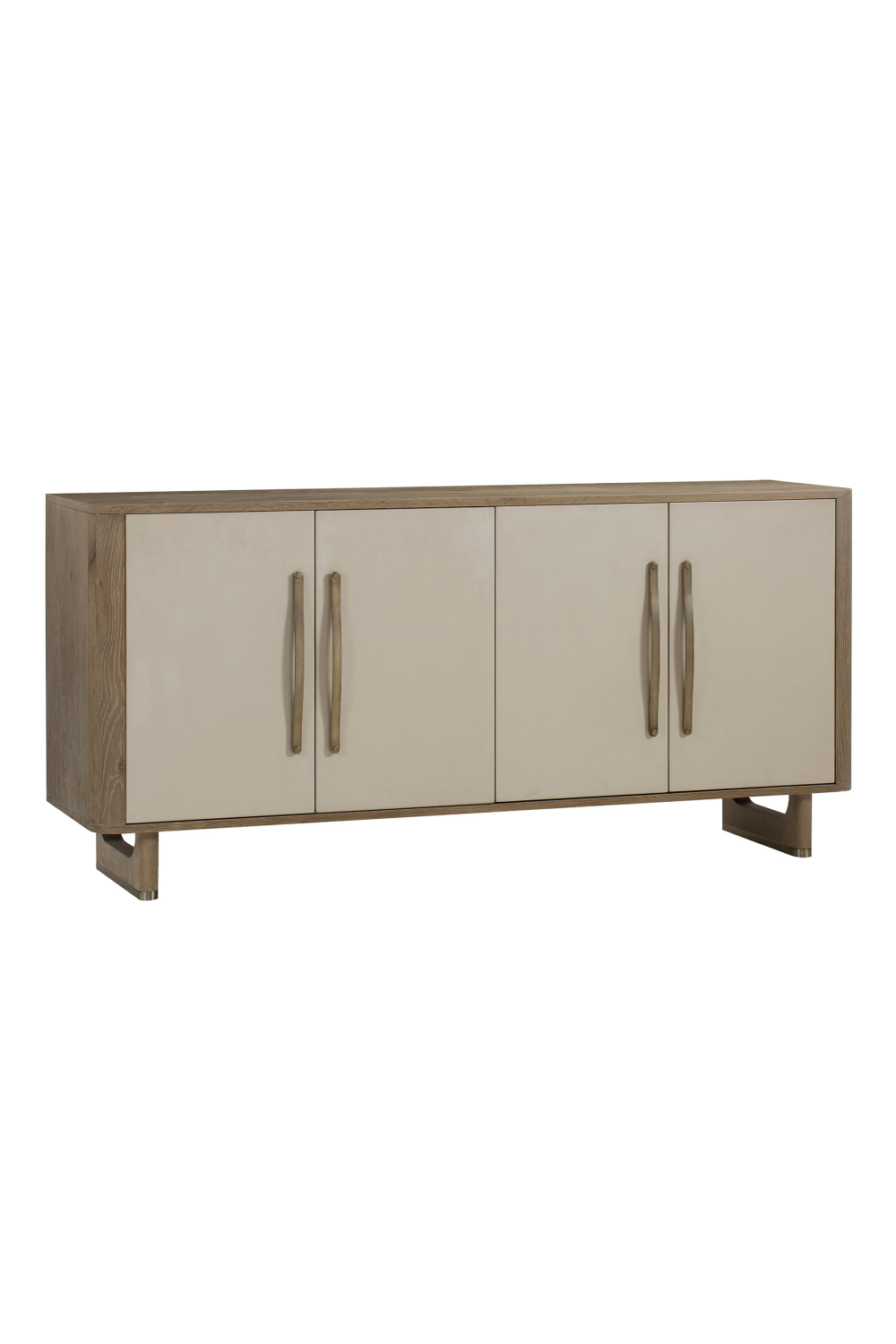 Light Oak and White Leather Sideboard L | Andrew Martin Charlie | Woodfurniture.com