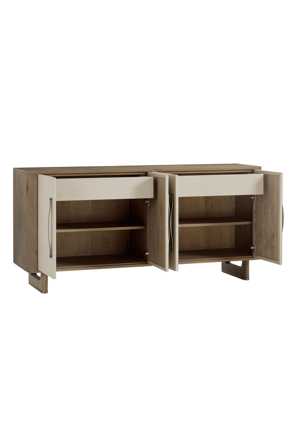 Light Oak and White Leather Sideboard L | Andrew Martin Charlie | Woodfurniture.com