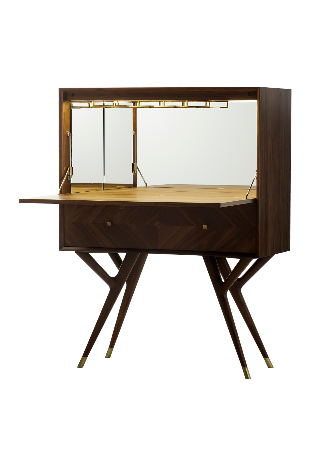 Wooden Brass Accent Bar Cabinet | Andrew Martin Chester | Woodfurniture.com