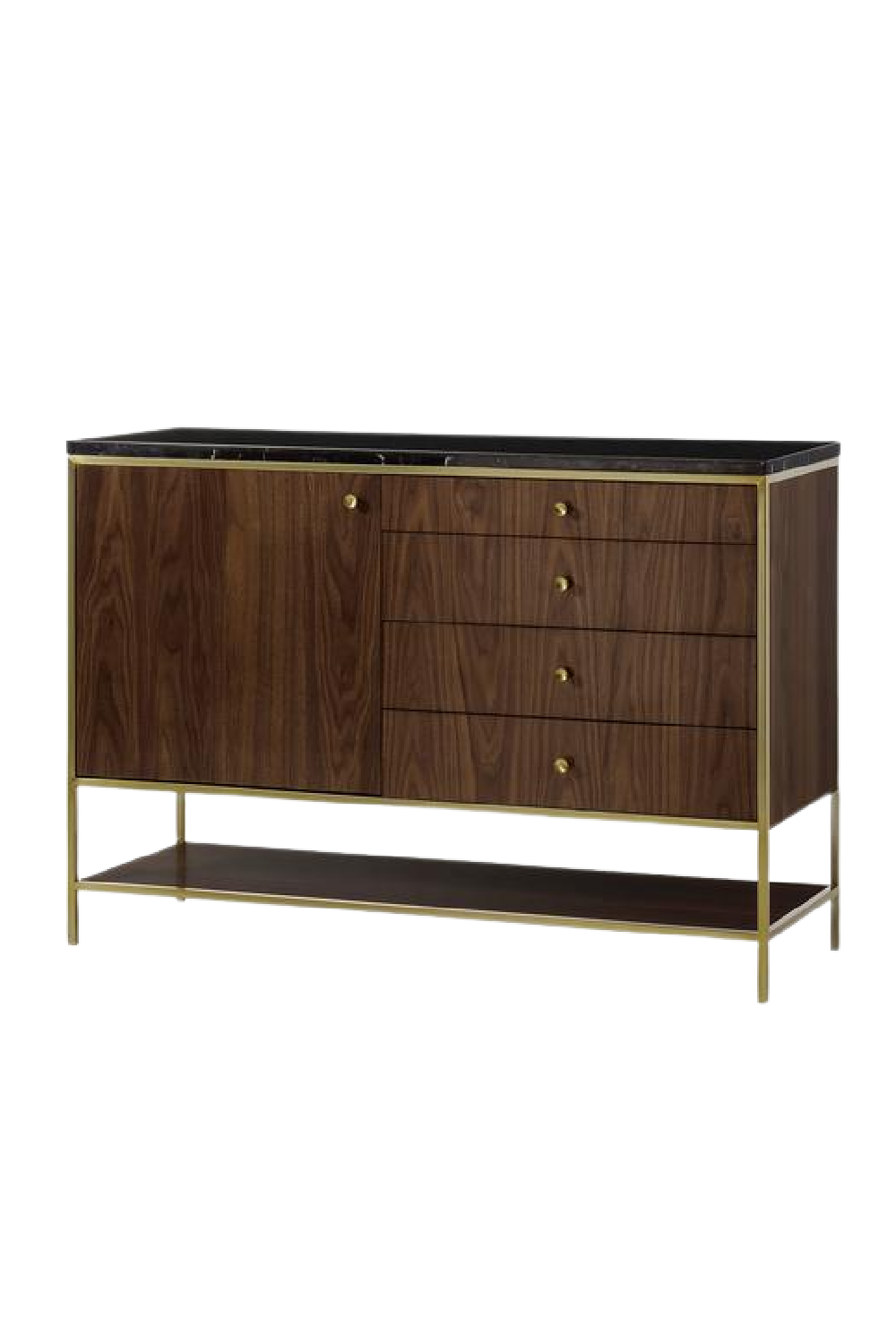 Wooden Sideboard with Black Marble Top S | Andrew Martin Chester | Woodfurniture.com