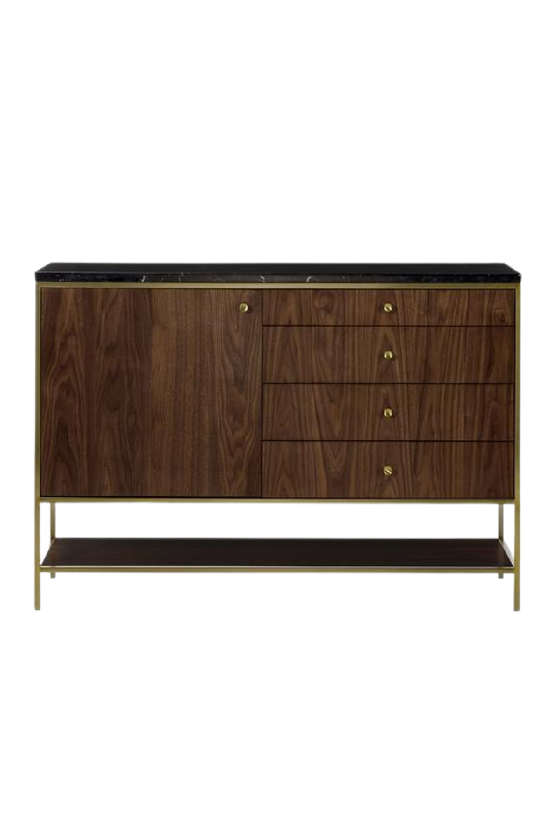 Wooden Sideboard with Black Marble Top S | Andrew Martin Chester | Woodfurniture.com