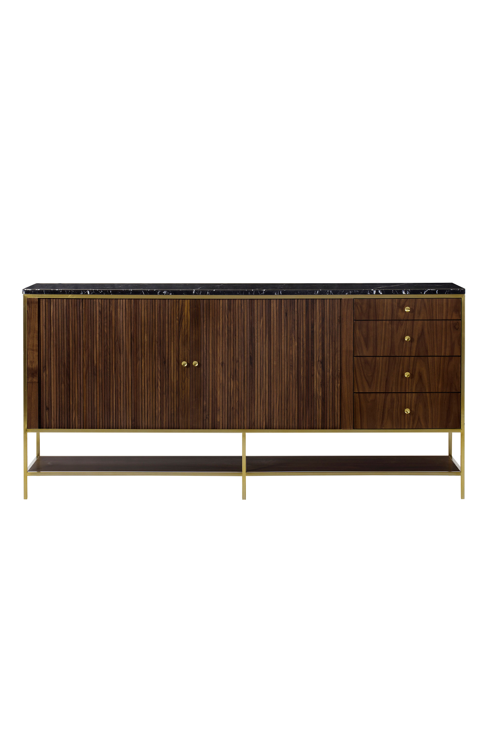 Wooden Sideboard with Black Marble Top L | Andrew Martin Chester