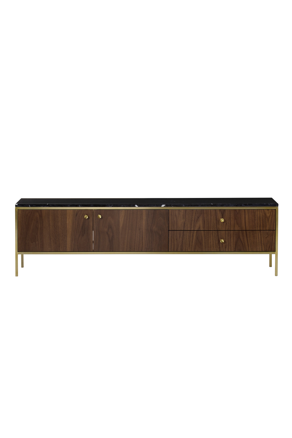 Wooden Media Unit with Marble Top L | Andrew Martin Chester | Woodfurniture.com