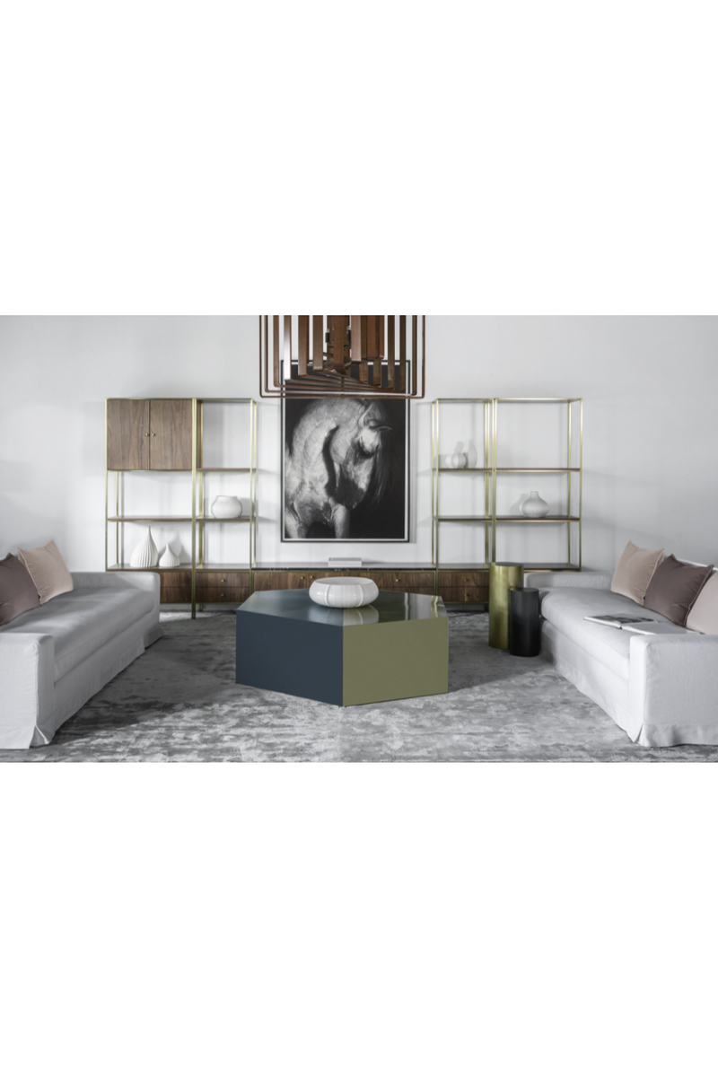 Wooden Media Unit with Marble Top L | Andrew Martin Chester | Woodfurniture.com