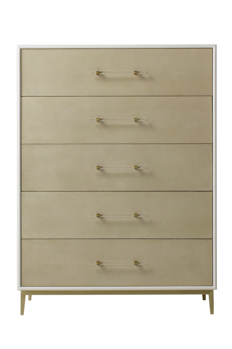 Ivory Shagreen Five Drawer Chest | Andrew Martin Alice | Woodfurniture.com