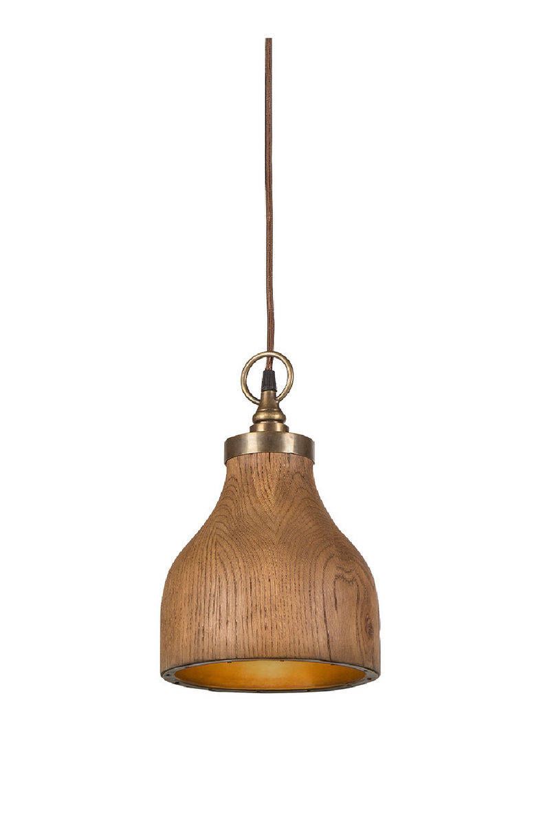 Bell Shaped Walnut Pendant Light S | Andrew Martin Big Sur | Woodfurniture.com