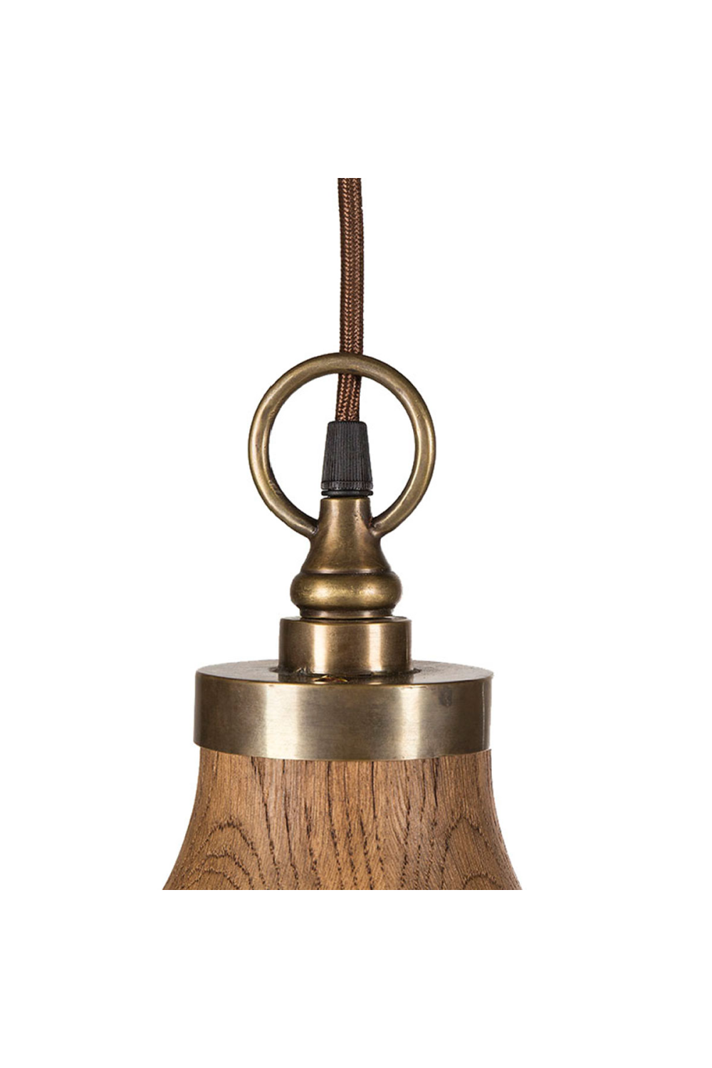 Bell Shaped Walnut Pendant Light S | Andrew Martin Big Sur | Woodfurniture.com