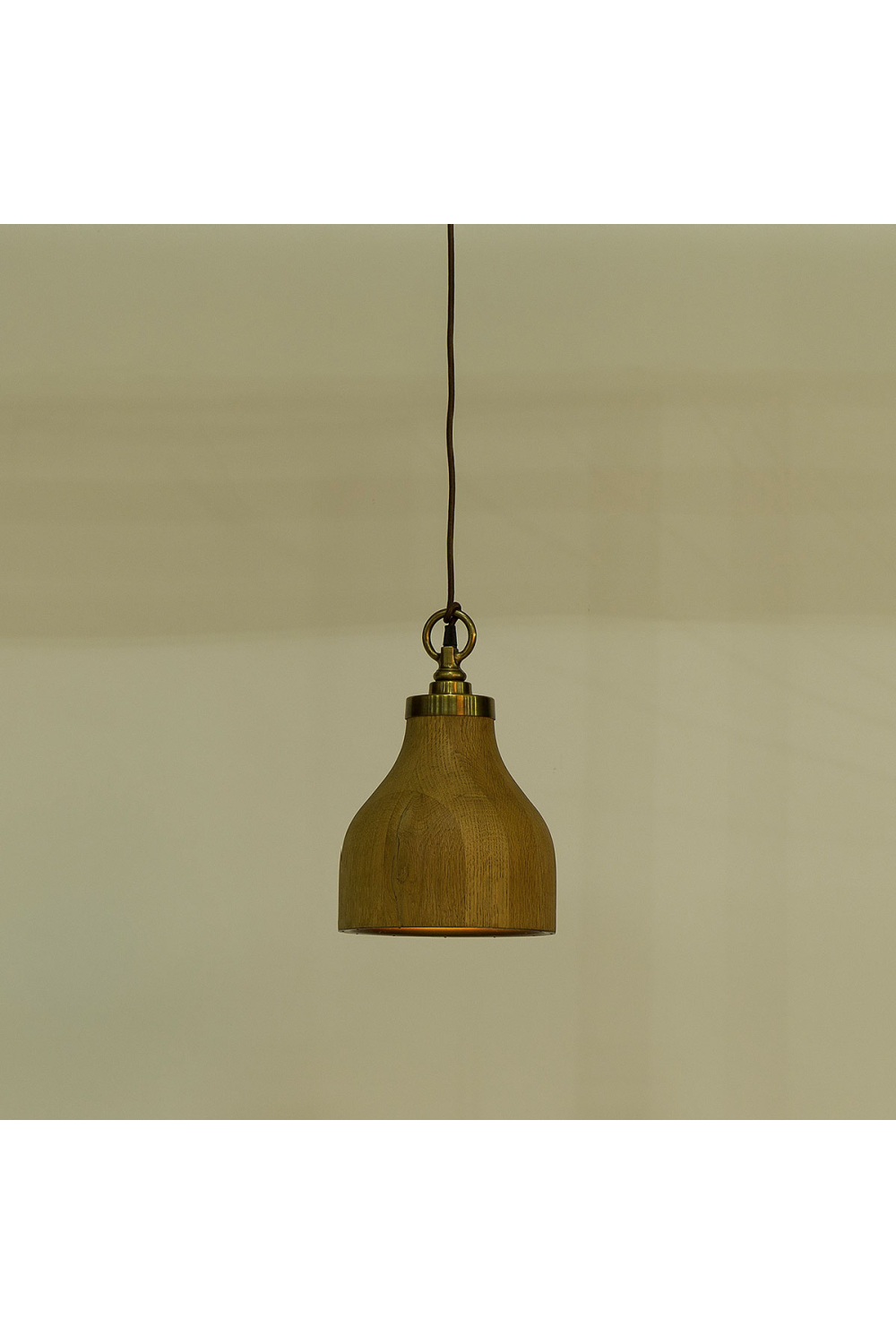 Bell Shaped Walnut Pendant Light S | Andrew Martin Big Sur | Woodfurniture.com