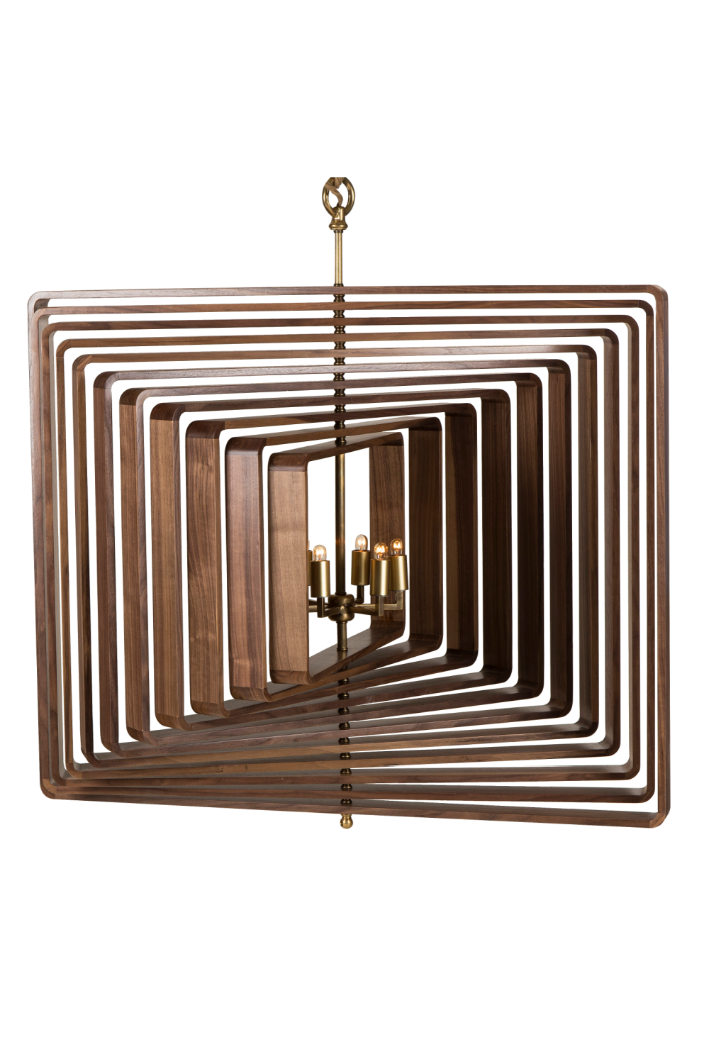 Eleven Layer Walnut Ceiling Light | Andrew Martin Spiral | Woodfurniture.com