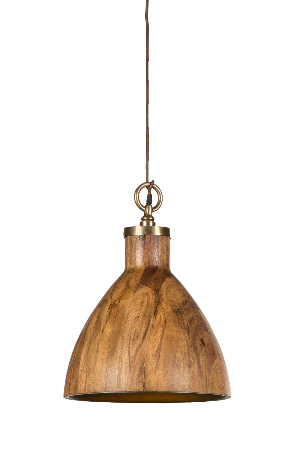 Bell Shaped Wooden Pendant Lamp L | Andrew Martin Big Sur | Woodfurniture.com