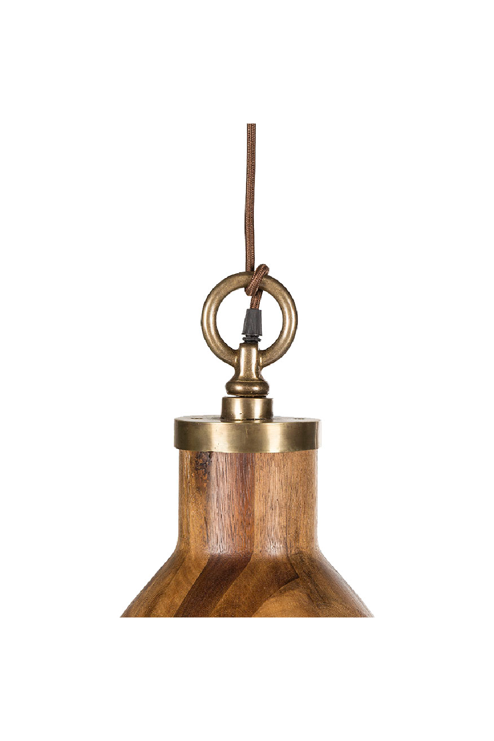 Bell Shaped Wooden Pendant Lamp L | Andrew Martin Big Sur | Woodfurniture.com