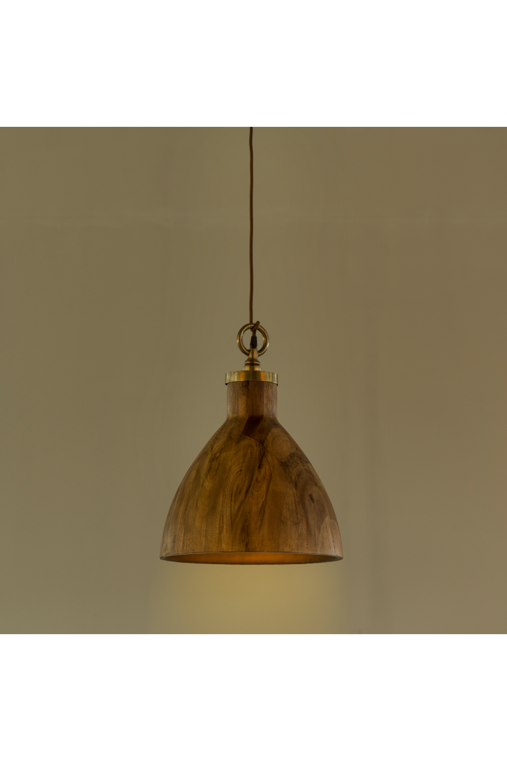 Bell Shaped Wooden Pendant Lamp L | Andrew Martin Big Sur | Woodfurniture.com