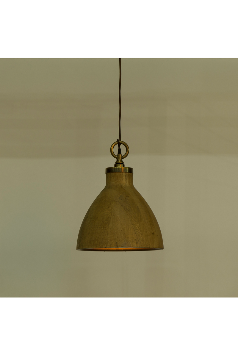 Oak Teardrop Pendant Lamp M | Andrew Martin | Woodfurniture.com