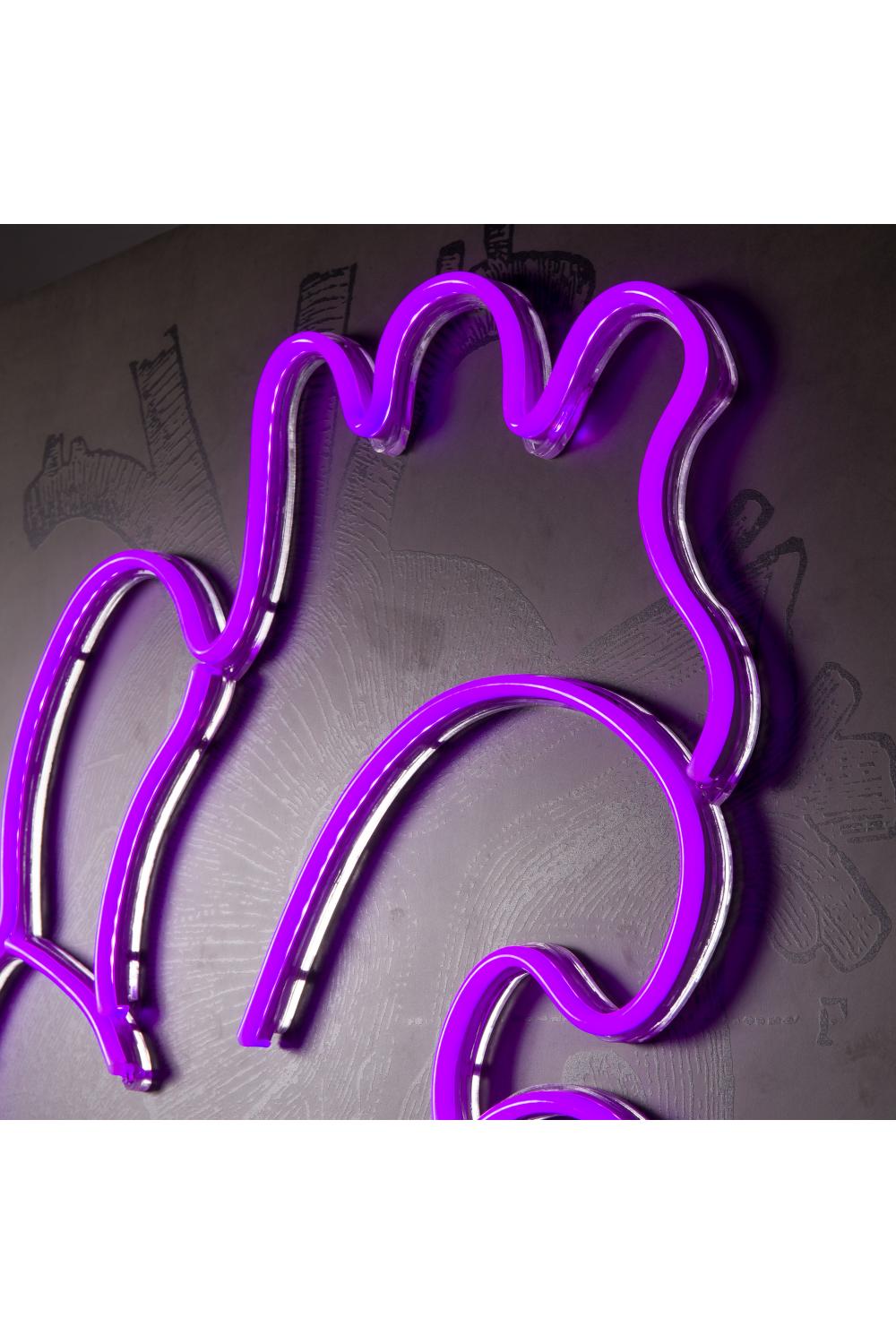 Violet LED Neon Artwork | Andrew Martin Heart | Woodfurniture.com