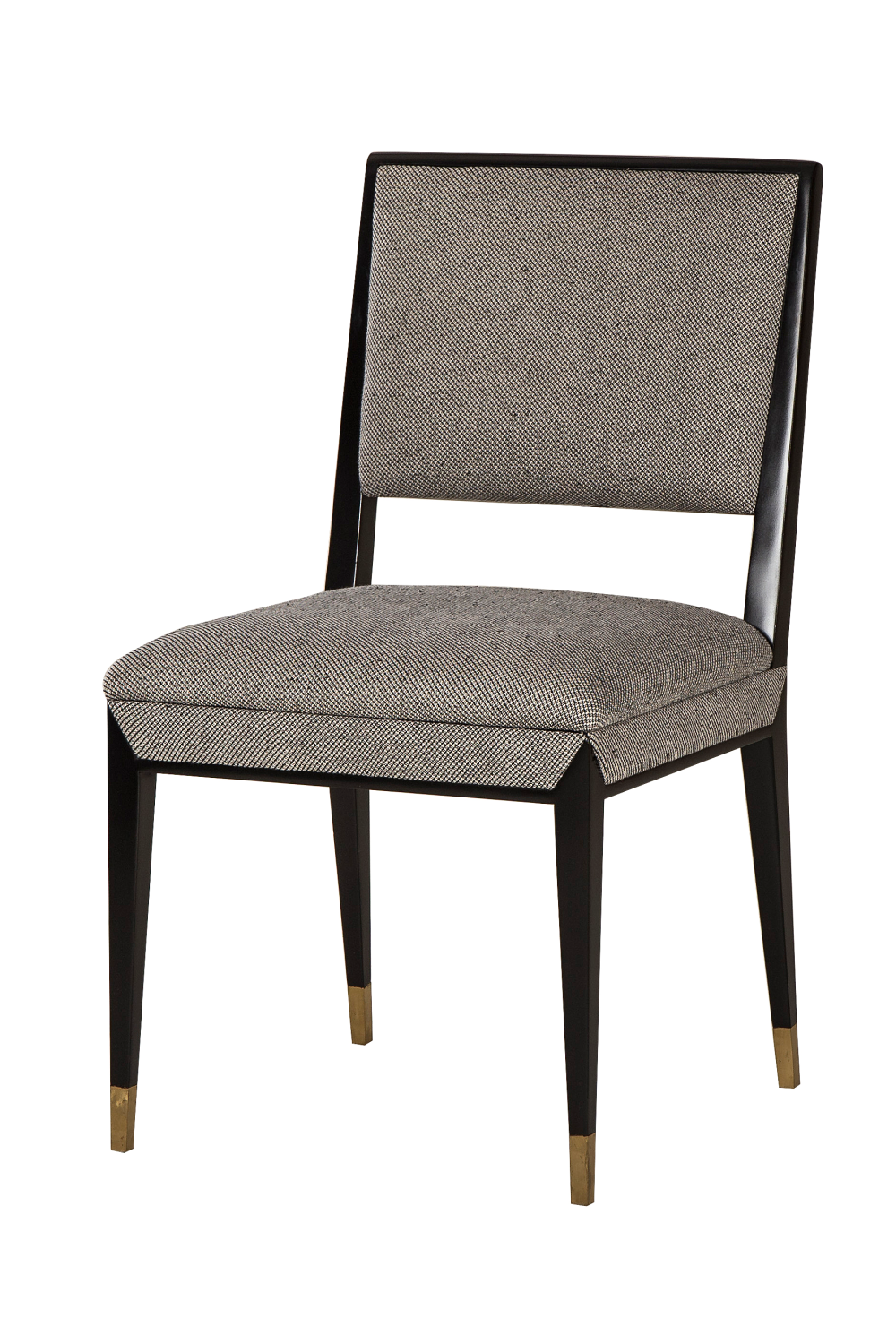 Brass Accent Black Upholstery Side Chair | Andrew Martin Reform | Woodfurniture.com