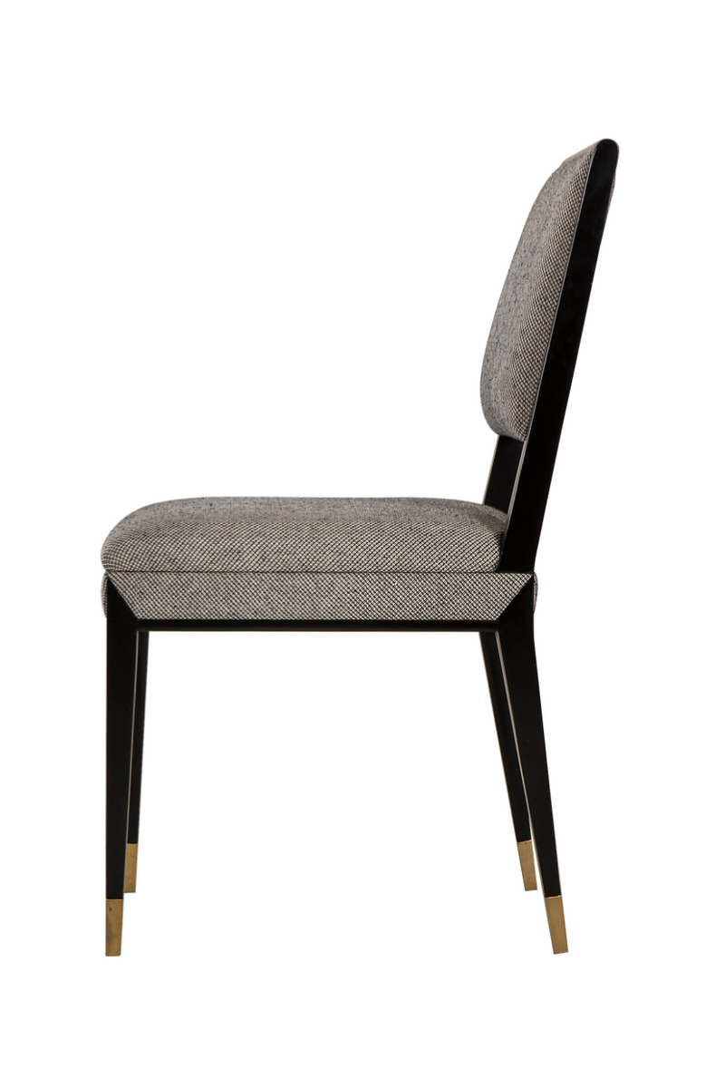 Brass Accent Black Upholstery Side Chair | Andrew Martin Reform | Woodfurniture.com