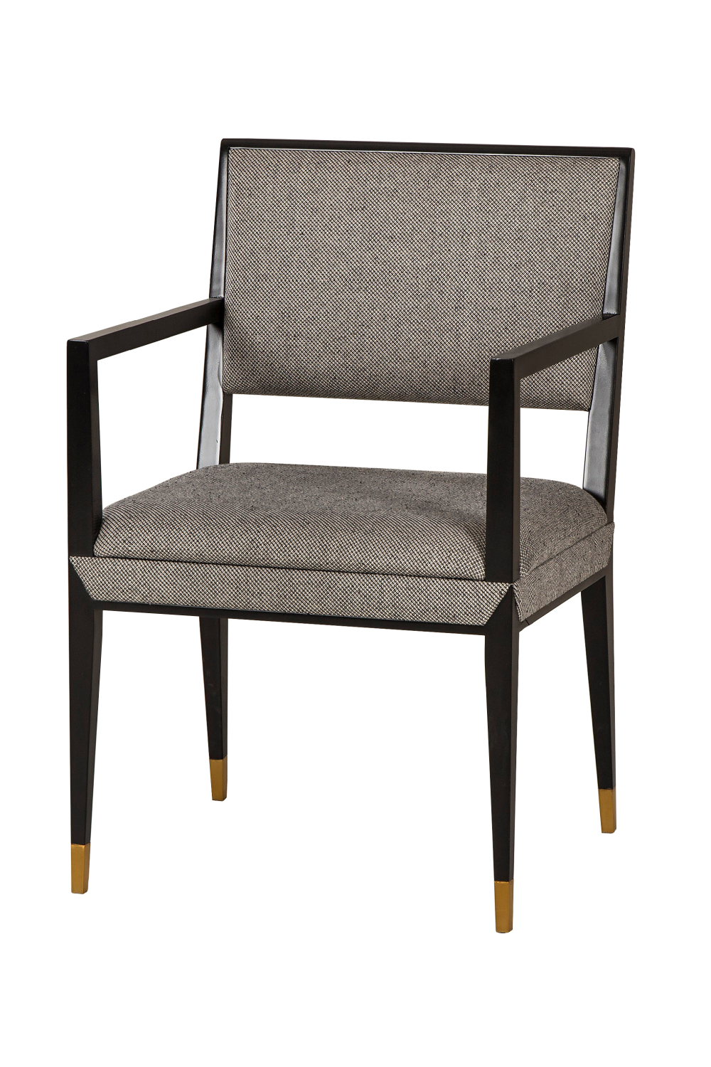 Brass Accent Black Upholstery Armchair | Andrew Martin Reform | Woodfurniture.com