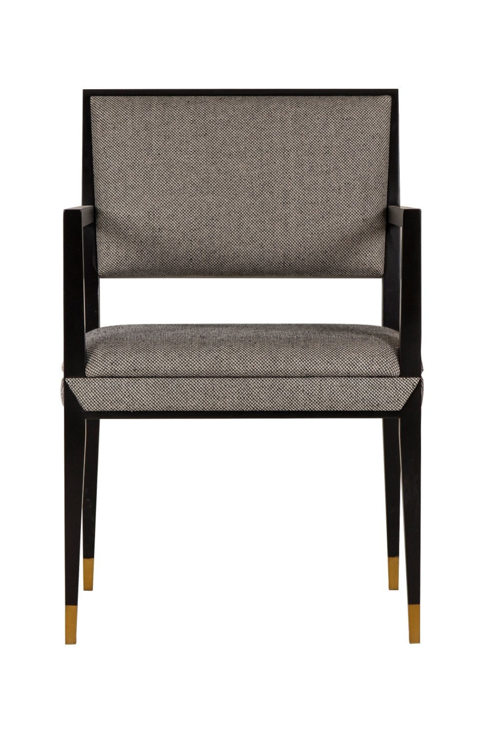 Brass Accent Black Upholstery Armchair | Andrew Martin Reform | Woodfurniture.com