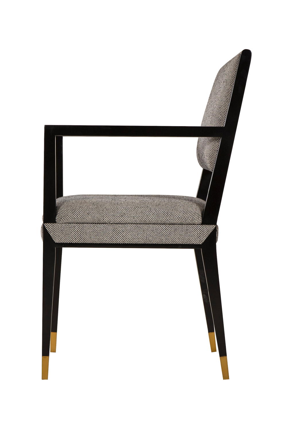 Brass Accent Black Upholstery Armchair | Andrew Martin Reform | Woodfurniture.com