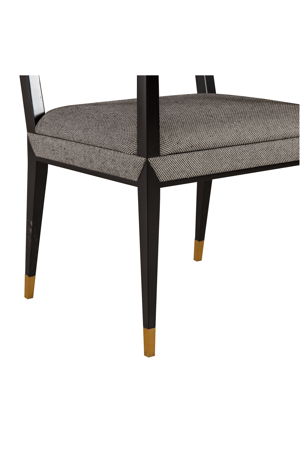 Brass Accent Black Upholstery Armchair | Andrew Martin Reform | Woodfurniture.com