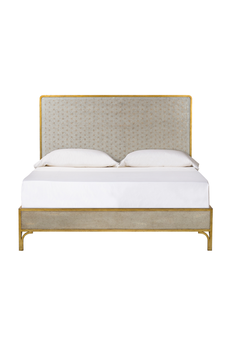 Brass Wood Framed Mirror King Bed | Andrew Martin Gilded Star  | Woodfurniture.com