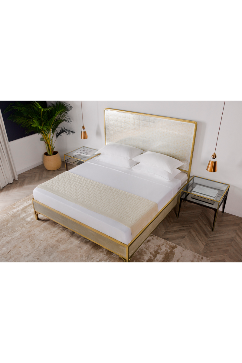 Brass Wood Framed Mirror Queen Size Bed | Andrew Martin Gilded Star  | Woodfurniture.com
