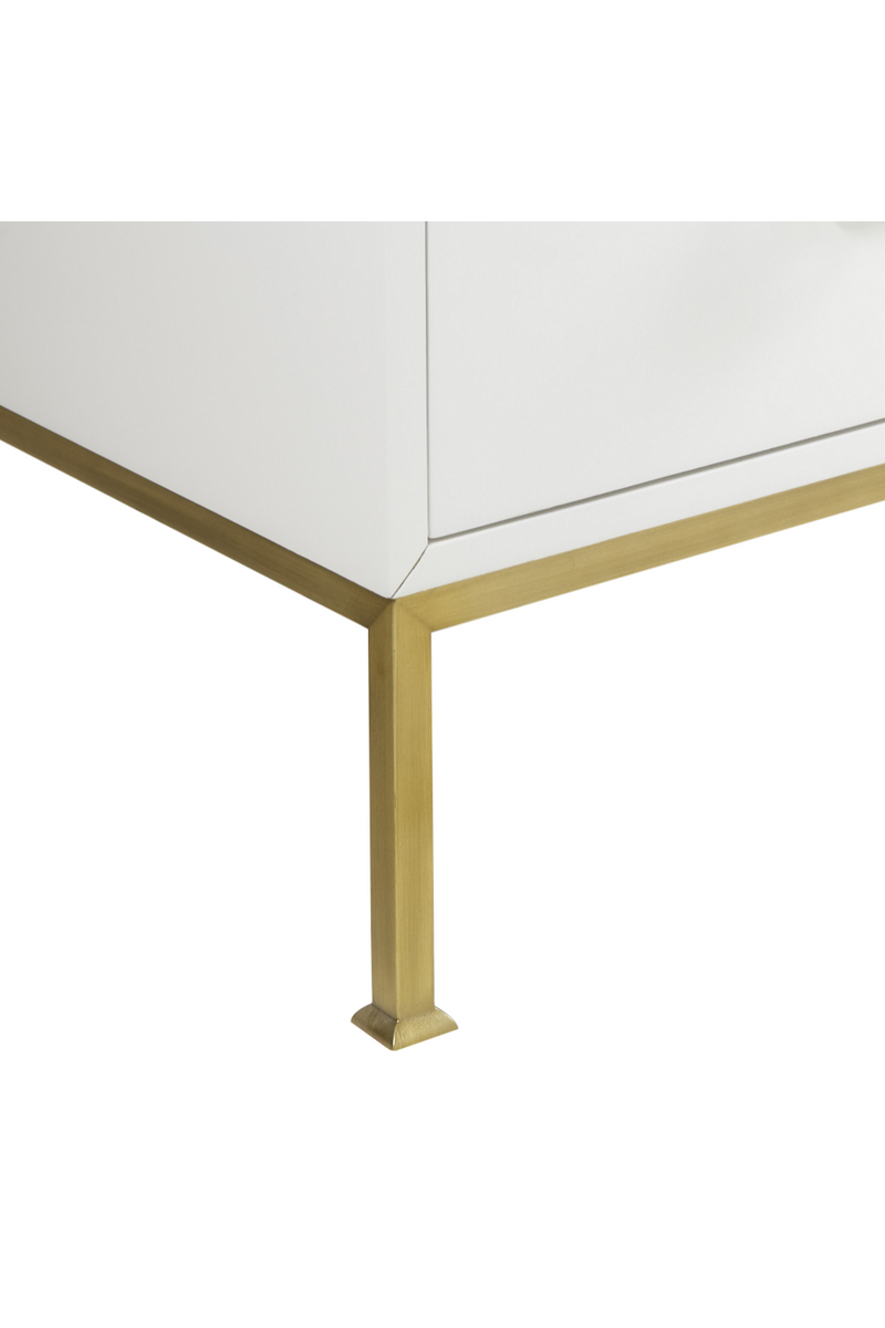 White Brass Accent Three Drawer Chest | Andrew Martin Formal | Woodfurniture.com