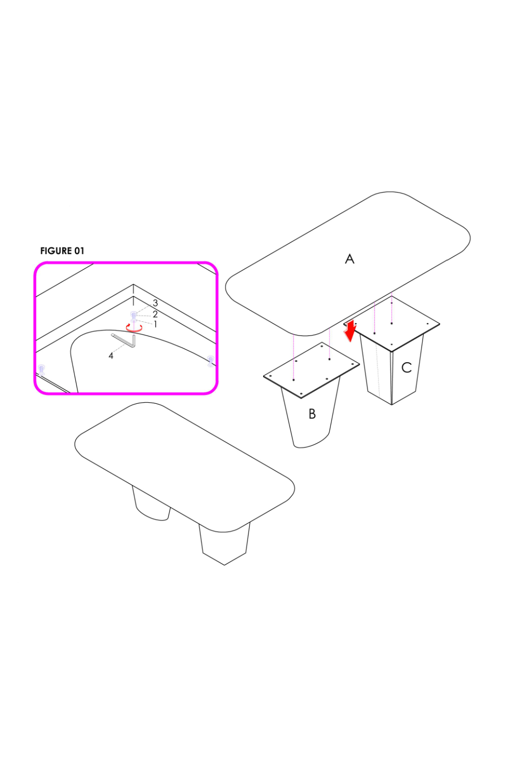 Beech Dining Table with Contrasting Legs L | Andrew Martin Shield | Woodfurniture.com